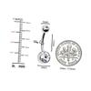 FOMIYES 15pcs Navel Ring Piercing Kit Set Belly Button Ring Tools Comfortable and Easy to Clean for Users view 4
