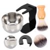 DEARMAMY 1set Men Beard Care Shaving Brush Bowl Brush Holder for Easy Cleaning and Storage Complete Grooming Kit for Home and Salon Use view 3