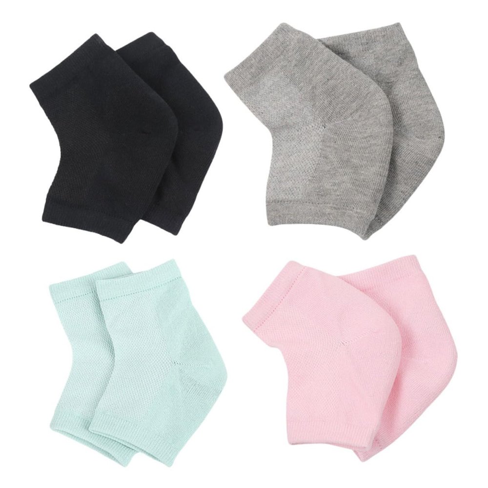 TOVINANNA 4pairs Heel Socks Ventilate Socks Toeless Spa Sock Anti-Crack Socks Foot Care Treatment Socks Dry Feet Socks Moisturizing Socks Cracked Feet Socks Spa Gel Socks Polyester Cotton