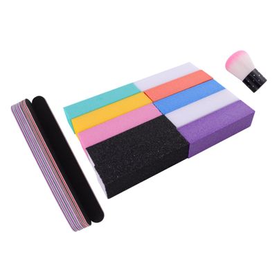 WRITWAA 1set Nail Art Accessories Professional Manicure Tool Kit Nail Files Polishing Blocks and Brush for Home and Salon Use for Care and Designs
