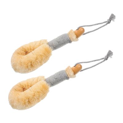 VALICLUD 2pcs Natural Sisal Bath Scrub Brush Long Handle for Gentle Exfoliation and Refreshing Back Massage Suitable for Sensitive Skin for Spa Hotel and Home Use