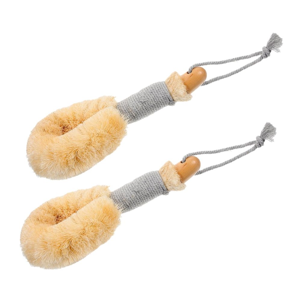 VALICLUD 2pcs Natural Sisal Bath Scrub Brush Long Handle for Gentle Exfoliation and Refreshing Back Massage Suitable for Sensitive Skin for Spa Hotel and Home Use