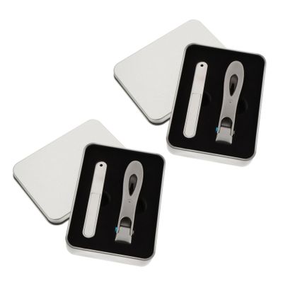 CALLARON 2pcs Nail Clipper and File Tools with Storage Case for Home and Travel Easy to Use Nail Trimming Kit for Fingernails and Toenails