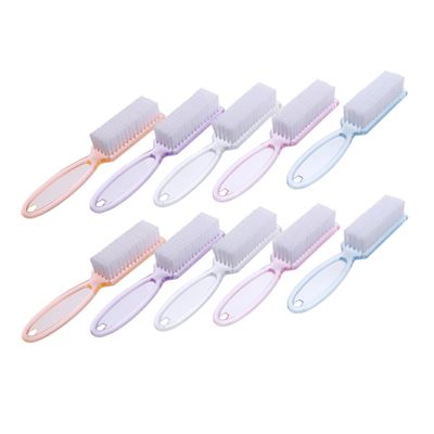 CALLARON 10pcs Fingernail Cleaning Brush with Handle Durable Non Skid Grip for Easy Use for Nail Toe Cleaning Versatile