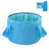 ibasenice 2Pcs Outdoor Foldable Bucket Portable Washbasin for Camping Hiking and Outdoor Activities Soak Bucket for Face Clothes and Feet Washing Blue view 3