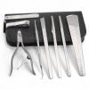 8Pcs Pedicure cutter Set, Stainless Steel Dead Skin Remover, Portable Callus cutter Tools Kit with Storage for Indoor and Outdoor Use, Ideal for Nail Art and Beauty Salon Course view 3