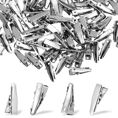 100 Pcs Alligator Hair Clips, Hair Accessories, Small Metal Silver Alligator Clips for Hair, Styling Metal Duck Billed Hair Clips for Women Styling, Arts Crafts Accessories