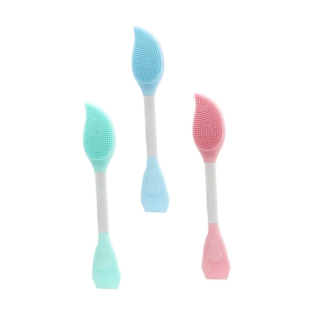 ARTSEWPLY 3pcs Silicone Double-ended Face Mask Applicator Brush Versatile Beauty Tool for Mud Masks Skincare Easy to Clean Safe for Sensitive Skin Random Color