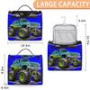 Adornori Cartoon Cool Monster Truck Travel Toiletry Bag for Men and Women, Large Hanging Makeup Bag Organizer Toiletries Bag for Travel, Cosmetic Bag with Handle view 2