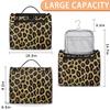 Adornori Leopard Print Wild Safari Skin Travel Toiletry Bag for Men and Women, Large Hanging Makeup Bag Organizer Toiletries Bag for Travel, Cosmetic Bag with Handle view 2