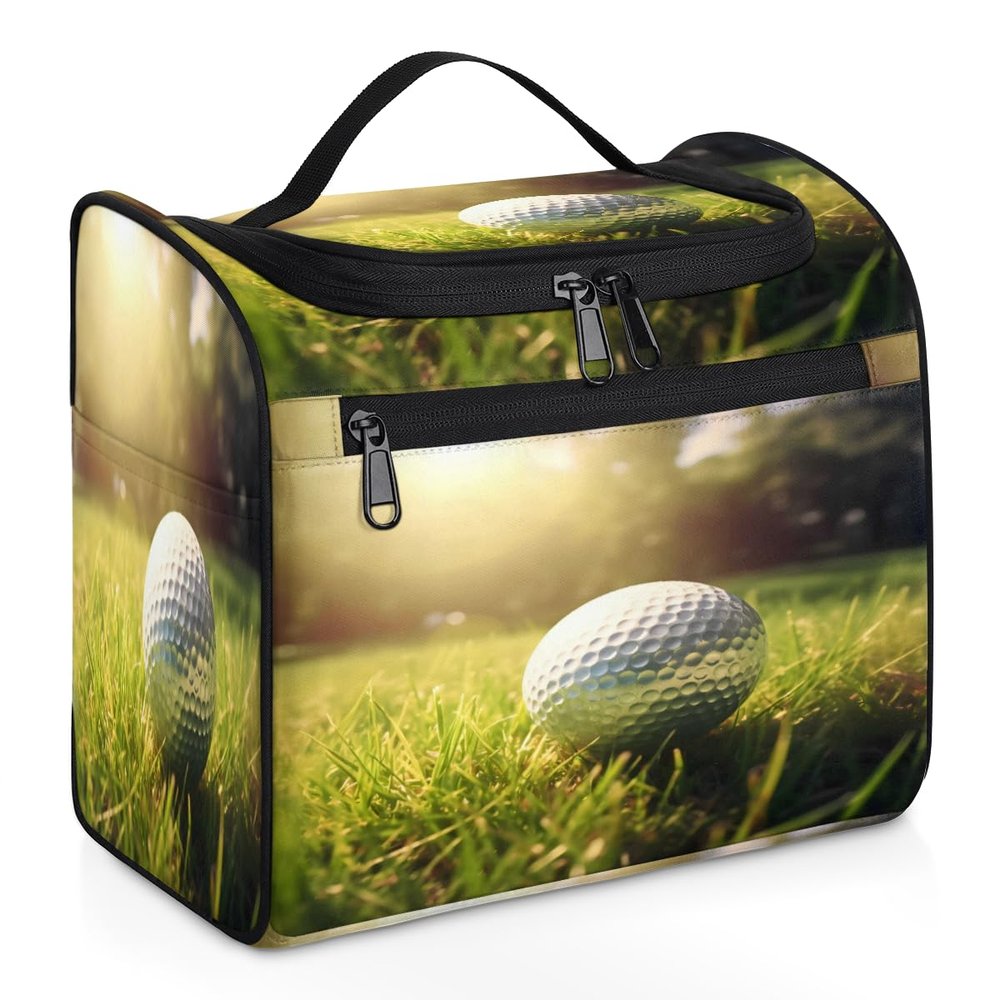 Adornori Golf Club Themed Travel Toiletry Bag for Men and Women, Large Hanging Makeup Bag Organizer Toiletries Bag for Travel, Cosmetic Bag with Handle