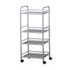 4-Tier Stainless Steel Beauty Salon Cart with Universal Brake Wheels, Spa Storage Trolley for Hair Tools & Equipment, Adjustable Handrail, 15kg Load Per Layer, 40x35x75cm view 1