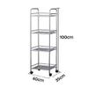 4-Tier Stainless Steel Beauty Salon Cart with Universal Brake Wheels, Spa Storage Trolley for Hair Tools & Equipment, Adjustable Handrail, 15kg Load Per Layer, 40x35x75cm view 2