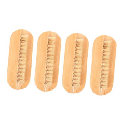 ARTSEWPLY 4pcs Wooden Nail Brush Double-sided Nail Cleaner for Fingernails Toenails Boards for Care Cleaning Brush for Household Use