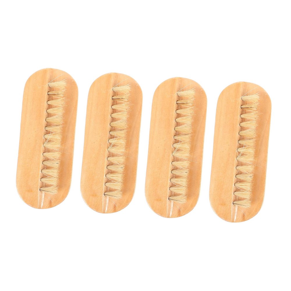 ARTSEWPLY 4pcs Wooden Nail Brush Double-sided Nail Cleaner for Fingernails Toenails Boards for Care Cleaning Brush for Household Use