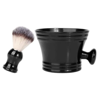 DONFAMDS Male Shaving Shaving Brush Bowl Kit Beard Grooming Kit Reusable Plastic for Care