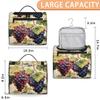 Adornori Fruit Grapes Leaves Travel Toiletry Bag for Men and Women, Large Hanging Makeup Bag Organizer Toiletries Bag for Travel, Cosmetic Bag with Handle view 2