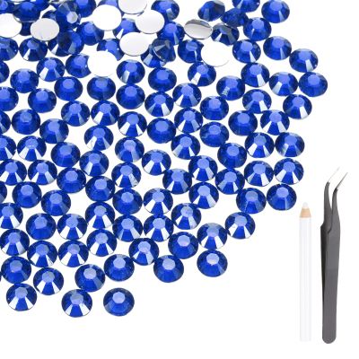MECCANIXITY 3000pcs SS16 4mm Flatback Crystal Rhinestones, Resin Crystal Gems with Tweezer Dotting Pen Non Hotfix for Bedazzling Tumblers Mugs Bottles Nail DIY Crafts, Dark Blue