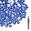 MECCANIXITY 3000pcs SS16 4mm Flatback Crystal Rhinestones, Resin Crystal Gems with Tweezer Dotting Pen Non Hotfix for Bedazzling Tumblers Mugs Bottles Nail DIY Crafts, Dark Blue view 1