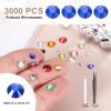 MECCANIXITY 3000pcs SS16 4mm Flatback Crystal Rhinestones, Resin Crystal Gems with Tweezer Dotting Pen Non Hotfix for Bedazzling Tumblers Mugs Bottles Nail DIY Crafts, Dark Blue view 2