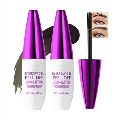 2Pcs Peel Off Eyebrow Tint Gel - Waterproof & Sweatproof All-Day Wear, Transfer-Resistant Tattoo Effect, All Skin Types + Mothers Day Gift Set, 03#Light Brown