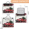 Adornori Christmas Buffalo Plaid With Red Truck Travel Toiletry Bag for Men and Women, Large Hanging Makeup Bag Organizer Toiletries Bag for Travel, Cosmetic Bag with Handle view 2