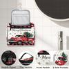Adornori Christmas Buffalo Plaid With Red Truck Travel Toiletry Bag for Men and Women, Large Hanging Makeup Bag Organizer Toiletries Bag for Travel, Cosmetic Bag with Handle view 3