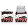 Adornori Christmas Buffalo Plaid With Red Truck Travel Toiletry Bag for Men and Women, Large Hanging Makeup Bag Organizer Toiletries Bag for Travel, Cosmetic Bag with Handle view 4