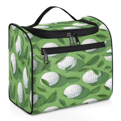 Adornori Golf Theme Travel Toiletry Bag for Men and Women, Large Hanging Makeup Bag Organizer Toiletries Bag for Travel, Cosmetic Bag with Handle