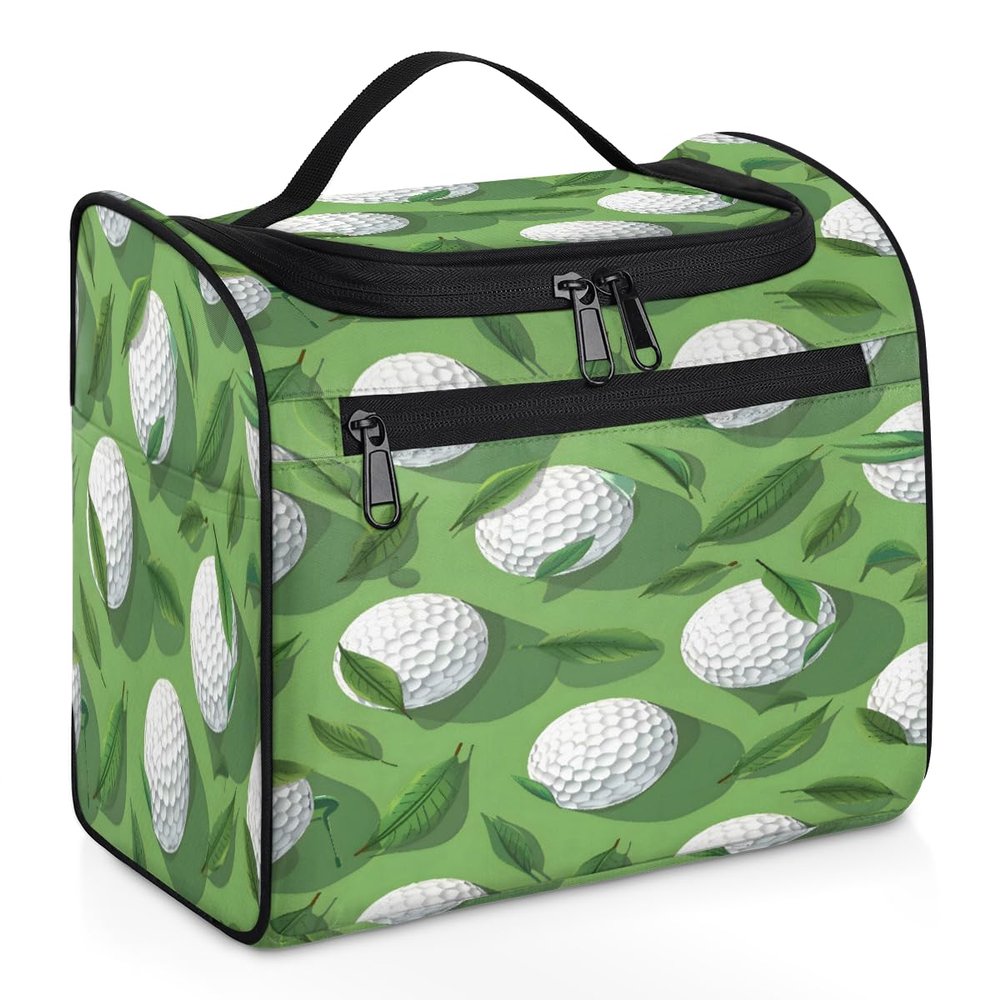 Adornori Golf Theme Travel Toiletry Bag for Men and Women, Large Hanging Makeup Bag Organizer Toiletries Bag for Travel, Cosmetic Bag with Handle