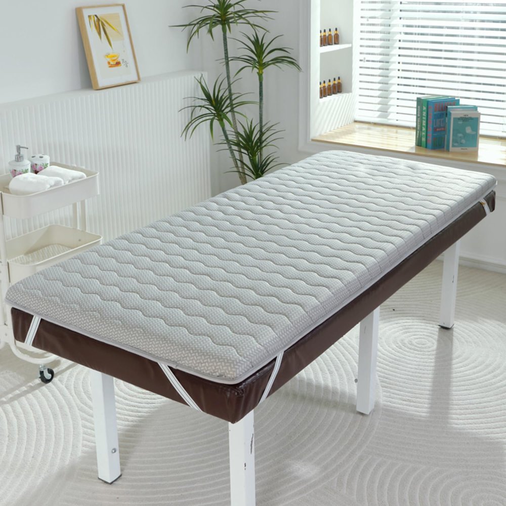 LDLCYCN Gray,185 * 70cm(S), Memory Foam Beauty Salon Bed Mattress Topper Thicken 4Cm Lash Bed Topper with Elastic Strap Spa Bed Mattress Pad Non-Slip Lash Bed Cushion for Beauty Salon Massage