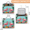 Adornori Flamingo Tropical Leaves Travel Toiletry Bag for Men and Women, Large Hanging Makeup Bag Organizer Toiletries Bag for Travel, Cosmetic Bag with Handle view 2