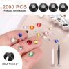 MECCANIXITY 2000pcs SS20 5mm Flatback Crystal Rhinestones, Resin Crystal Gems with Tweezer Dotting Pen Non Hotfix for Bedazzling Tumblers Mugs Bottles Nail DIY Crafts, Black view 2