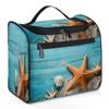 Adornori Starfish Seashell Coral Beach Themed Travel Toiletry Bag for Men and Women, Large Hanging Makeup Bag Organizer Toiletries Bag for Travel, Cosmetic Bag with Handle view 1