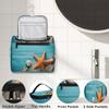 Adornori Starfish Seashell Coral Beach Themed Travel Toiletry Bag for Men and Women, Large Hanging Makeup Bag Organizer Toiletries Bag for Travel, Cosmetic Bag with Handle view 3
