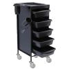 Generic Salon Trolley Metal 5-Tray Rolling Cart with Wheels, Hair Storage for Equipment, Barber Salons and Spas, Black view 1