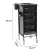Generic Salon Trolley Metal 5-Tray Rolling Cart with Wheels, Hair Storage for Equipment, Barber Salons and Spas, Black view 2