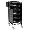Generic Salon Trolley Metal 5-Tray Rolling Cart with Wheels, Hair Storage for Equipment, Barber Salons and Spas, Black view 3