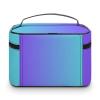 Leather Cosmetic Case, Blue Purple Ombre Portable Makeup Bag Organizer Large Capacity Travel Toiletry Bag with Zipper view 3