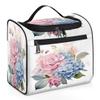 Adornori Flora Flowers Hydrangeas Travel Toiletry Bag for Men and Women, Large Hanging Makeup Bag Organizer Toiletries Bag for Travel, Cosmetic Bag with Handle view 1