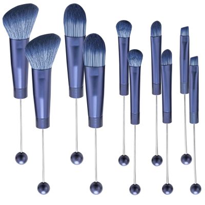 10Pieces Beadable Makeup Brushes Solid Color Diy Makeup Comestic Brushes Beaded Brushes Kit for DIY Beaded Eyeshadow Brush (Beadable Makeup Brushes-10pieces=2Sets)