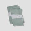 Sur La Table Color Block Waffle Kitchen Towel  30" x 19.5" Dual-Sided Cotton Dish Towel with Quick-Drying Waffle Weave & Ultra-Absorbent Terrycloth Backing, Green view 1