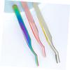 DECORNIJIA 2pcs Stainless Steel Lash Tweezers Curved Eyelash Tweezers for Lash Extensions Pointed Tips view 4