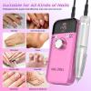 Portable Nail Drill Electric File: Cordless Nail Drills for Acrylic Nails Professional Rechargeable Nail Machine Kit Manicure Pedicure Tools Polishing Set for Shaping, Removing & Polishing Gel Nails view 2