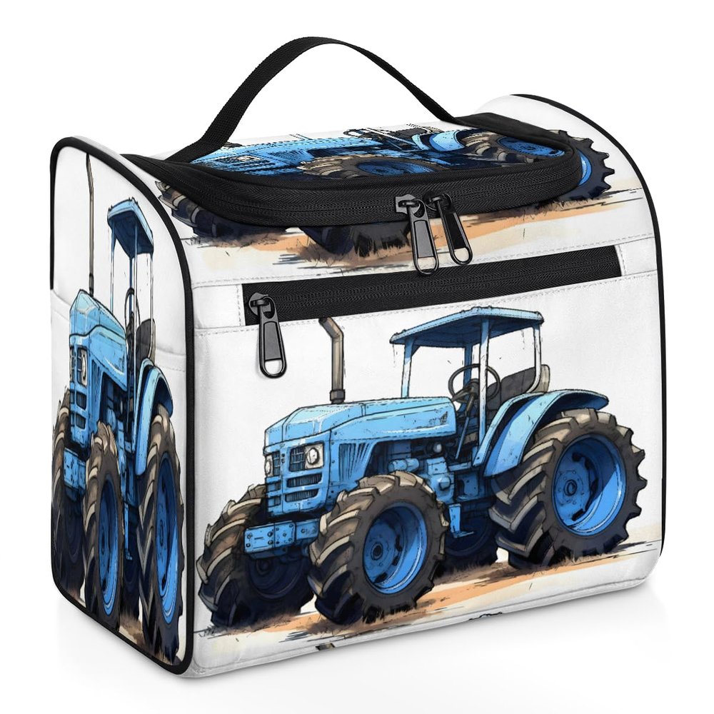 Adornori Farmland Vehicle Travel Toiletry Bag for Men and Women, Large Hanging Makeup Bag Organizer Toiletries Bag for Travel, Cosmetic Bag with Handle