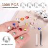 MECCANIXITY 3000pcs SS16 4mm Flatback Crystal Rhinestones, Resin Crystal Gems with Tweezer Dotting Pen Non Hotfix for Bedazzling Tumblers Mugs Bottles Nail DIY Crafts, White view 2
