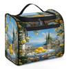 Adornori Lemon Tree Landscape Travel Toiletry Bag for Men and Women, Large Hanging Makeup Bag Organizer Toiletries Bag for Travel, Cosmetic Bag with Handle view 1