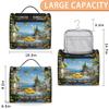 Adornori Lemon Tree Landscape Travel Toiletry Bag for Men and Women, Large Hanging Makeup Bag Organizer Toiletries Bag for Travel, Cosmetic Bag with Handle view 2