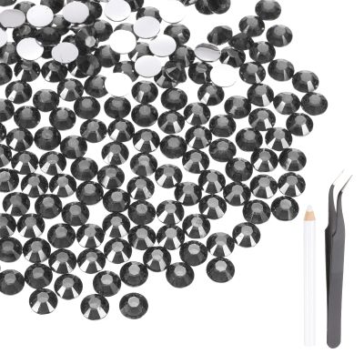 MECCANIXITY 3000pcs SS16 4mm Flatback Crystal Rhinestones, Resin Crystal Gems with Tweezer Dotting Pen Non Hotfix for Bedazzling Tumblers Mugs Bottles Nail DIY Crafts, Gray