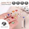 MECCANIXITY 3000pcs SS16 4mm Flatback Crystal Rhinestones, Resin Crystal Gems with Tweezer Dotting Pen Non Hotfix for Bedazzling Tumblers Mugs Bottles Nail DIY Crafts, Gray view 2